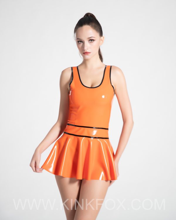 Amber Flare Latex Dress - Image 4