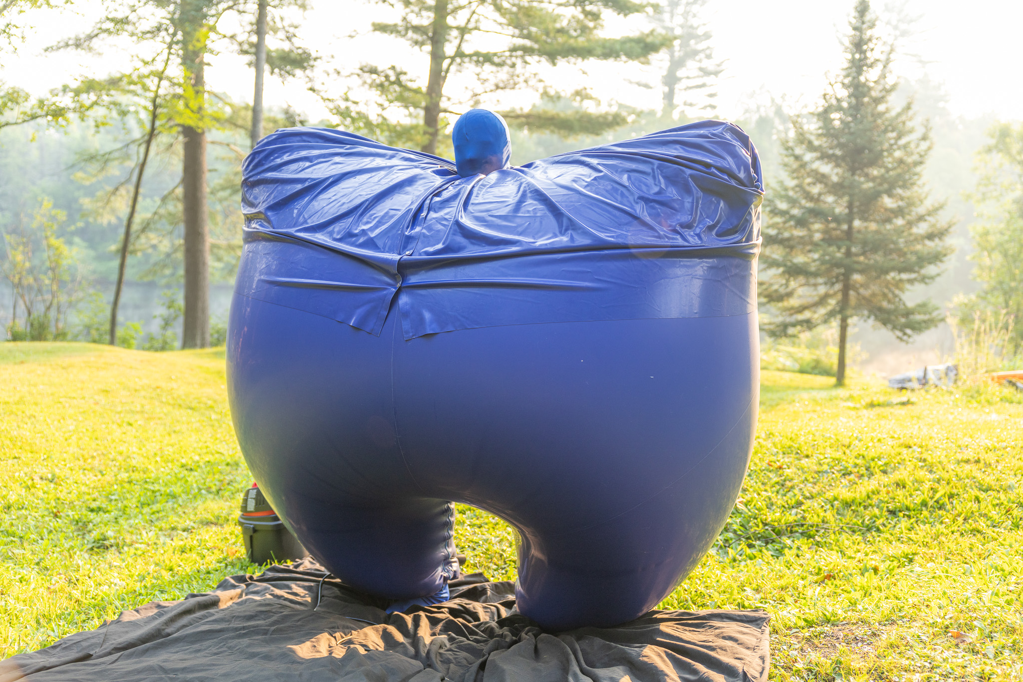Inflatable Blueberry latex suit