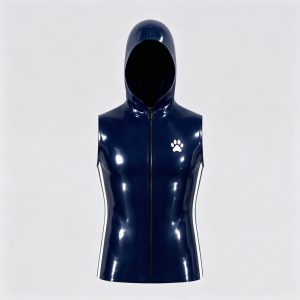 Navy Hooded Latex Vest