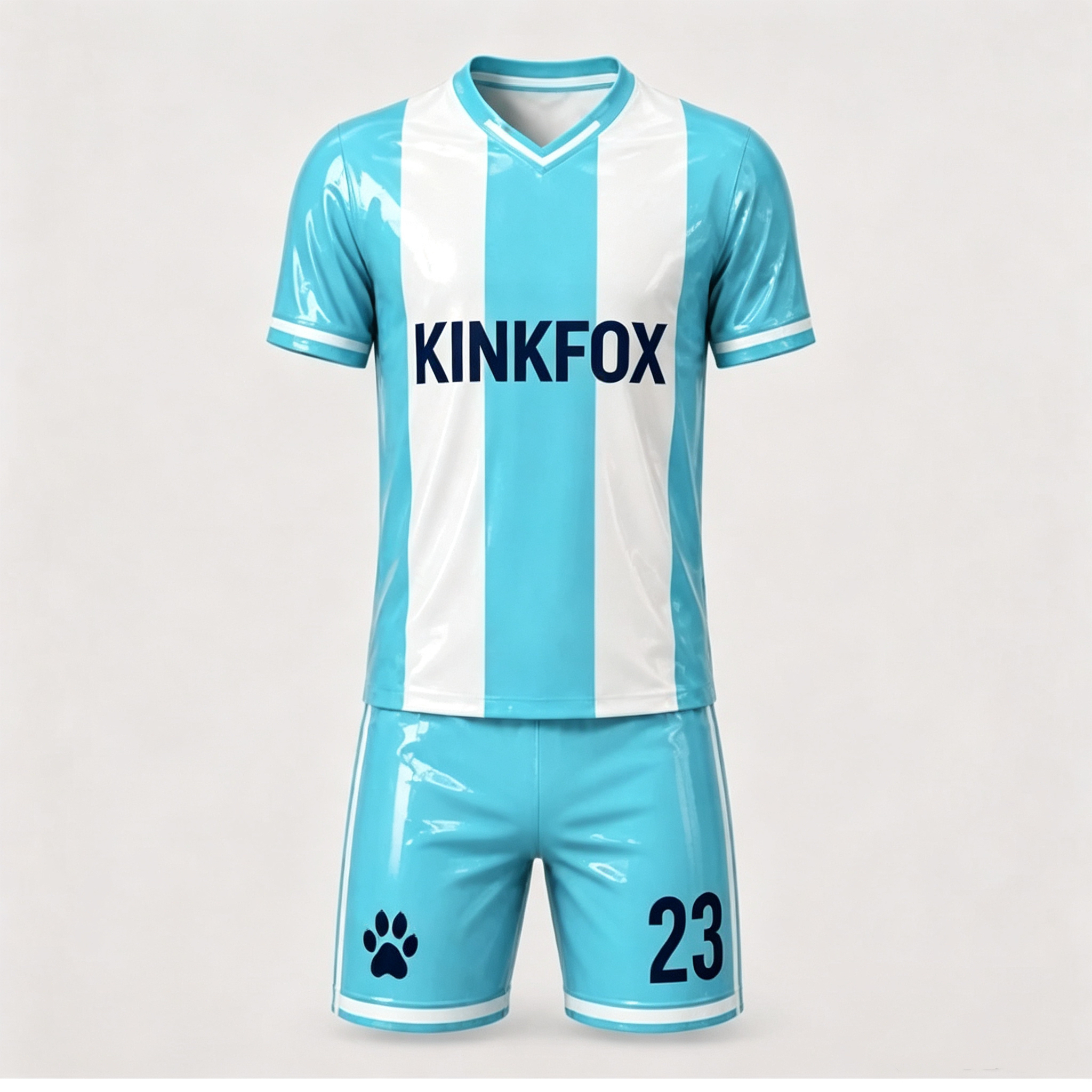 Striped Latex Football Jersey Set