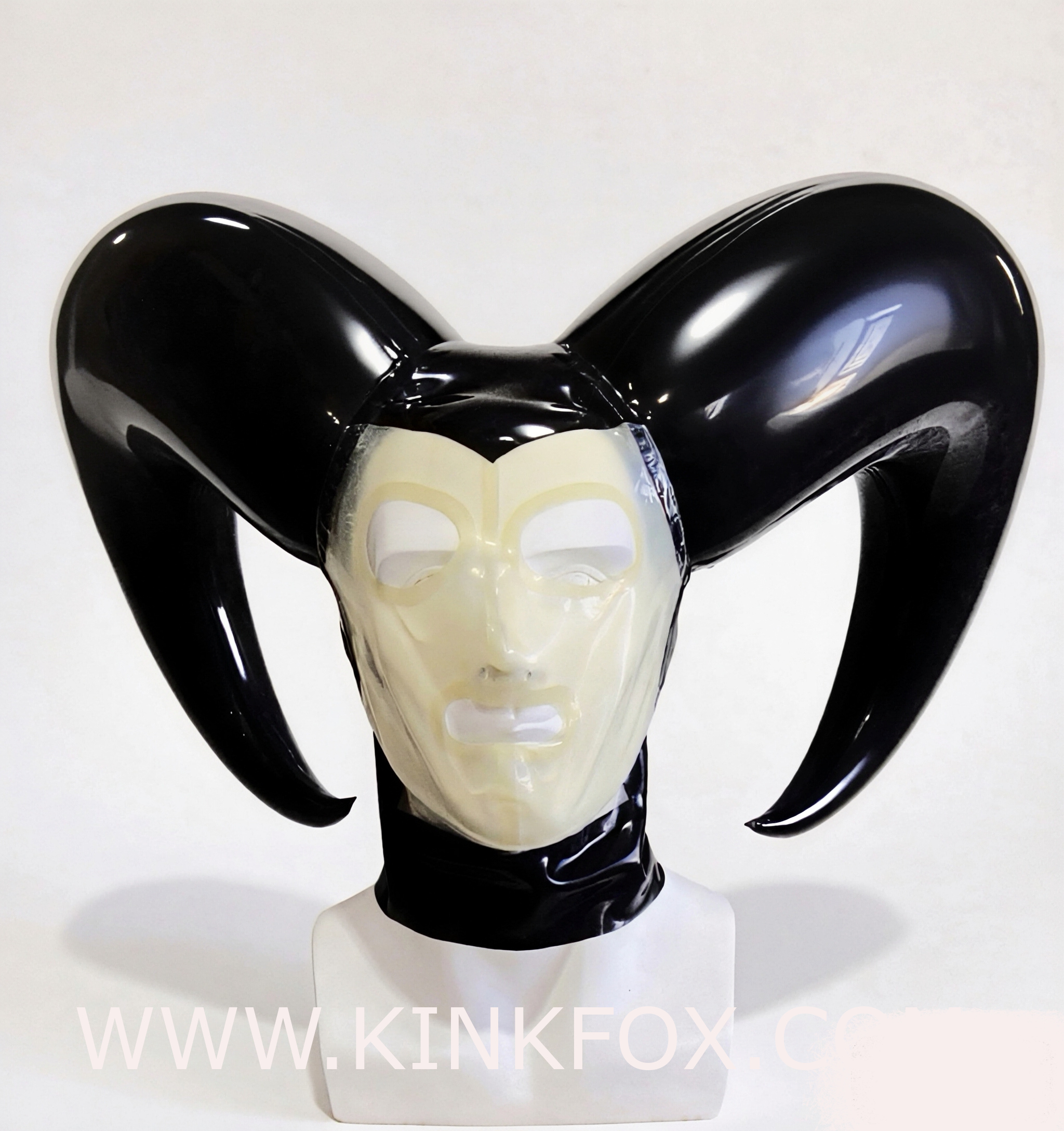 Twin Horn Inflatable Latex Hood - Image 2