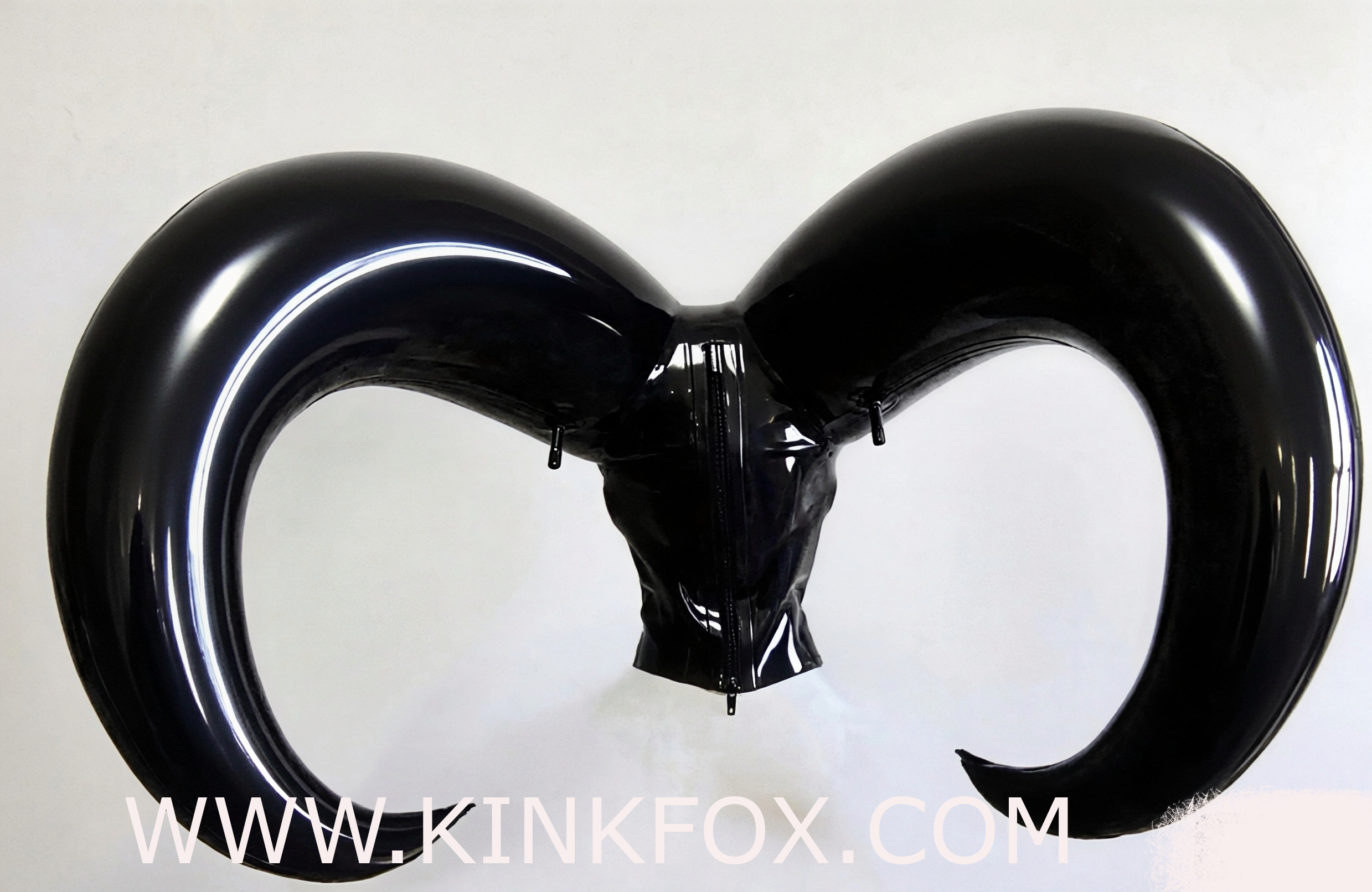 Twin Horn Inflatable Latex Hood - Image 4