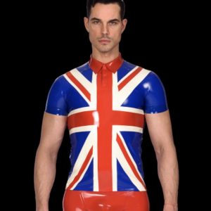 UK Flag Shiny Latex Shirt