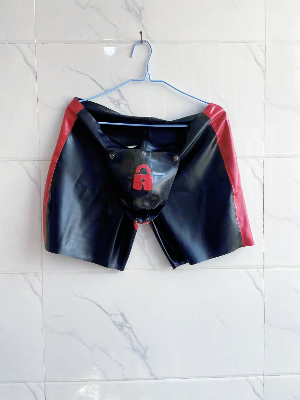 KinkFox Lock Latex Shorts