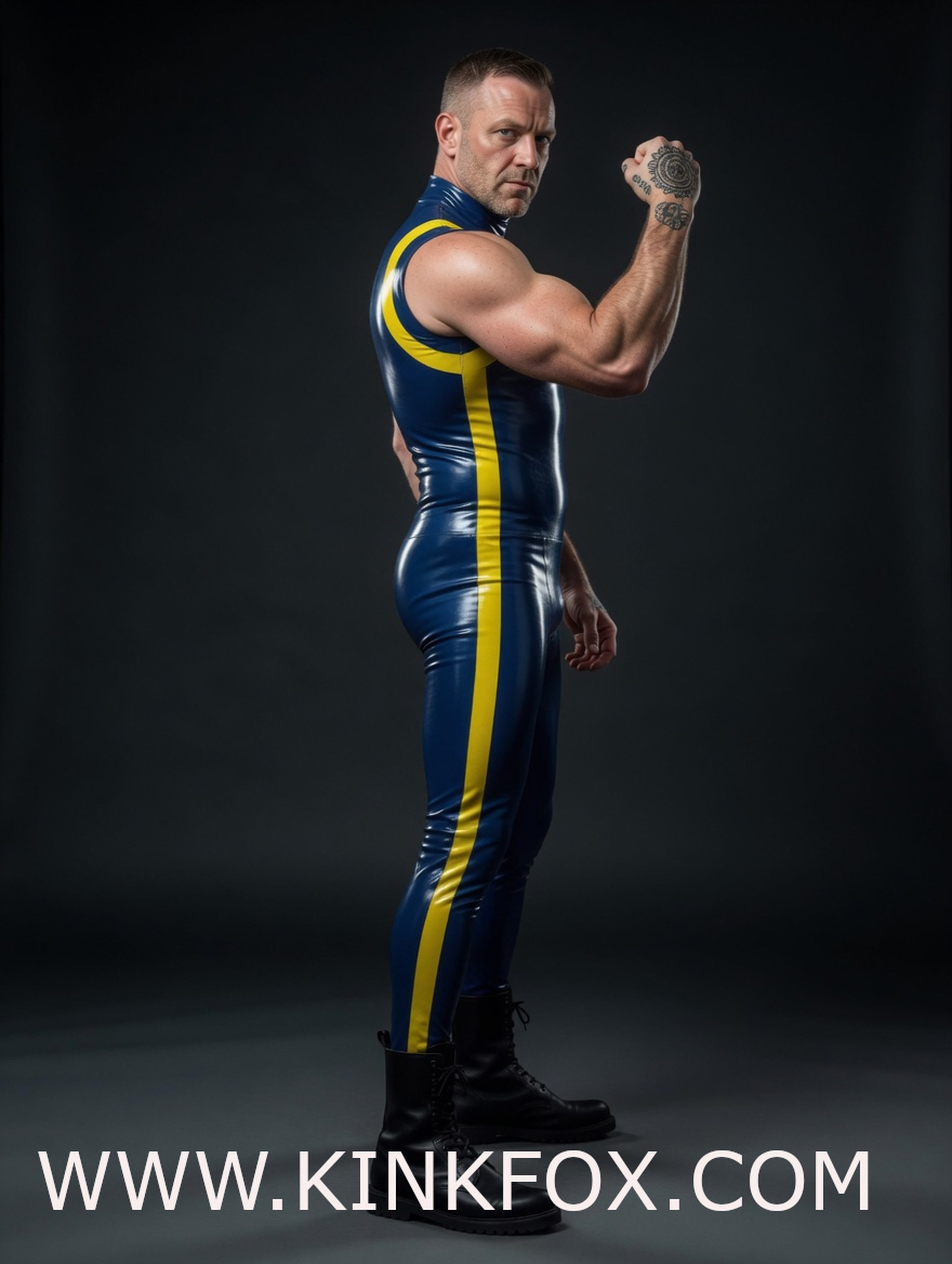 Cobalt Edge Latex Bodysuit - Image 3