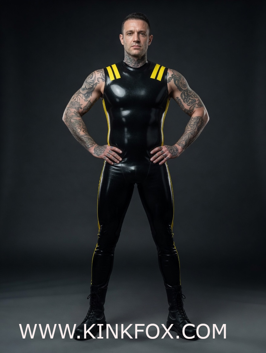 Volt Sleeveless Latex Catsuit - Image 2