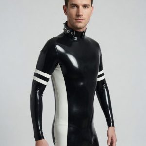 Contrast Panel Latex Catsuit