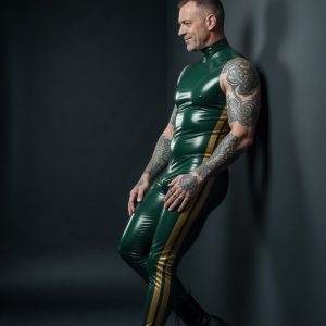Emerald Racer Sleeveless Latex Catsuit