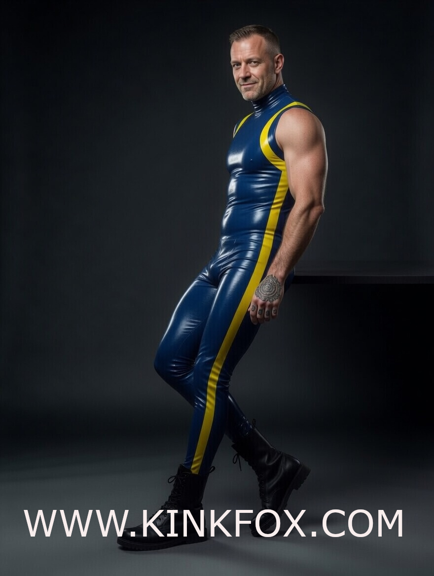 Cobalt Edge Latex Bodysuit - Image 5