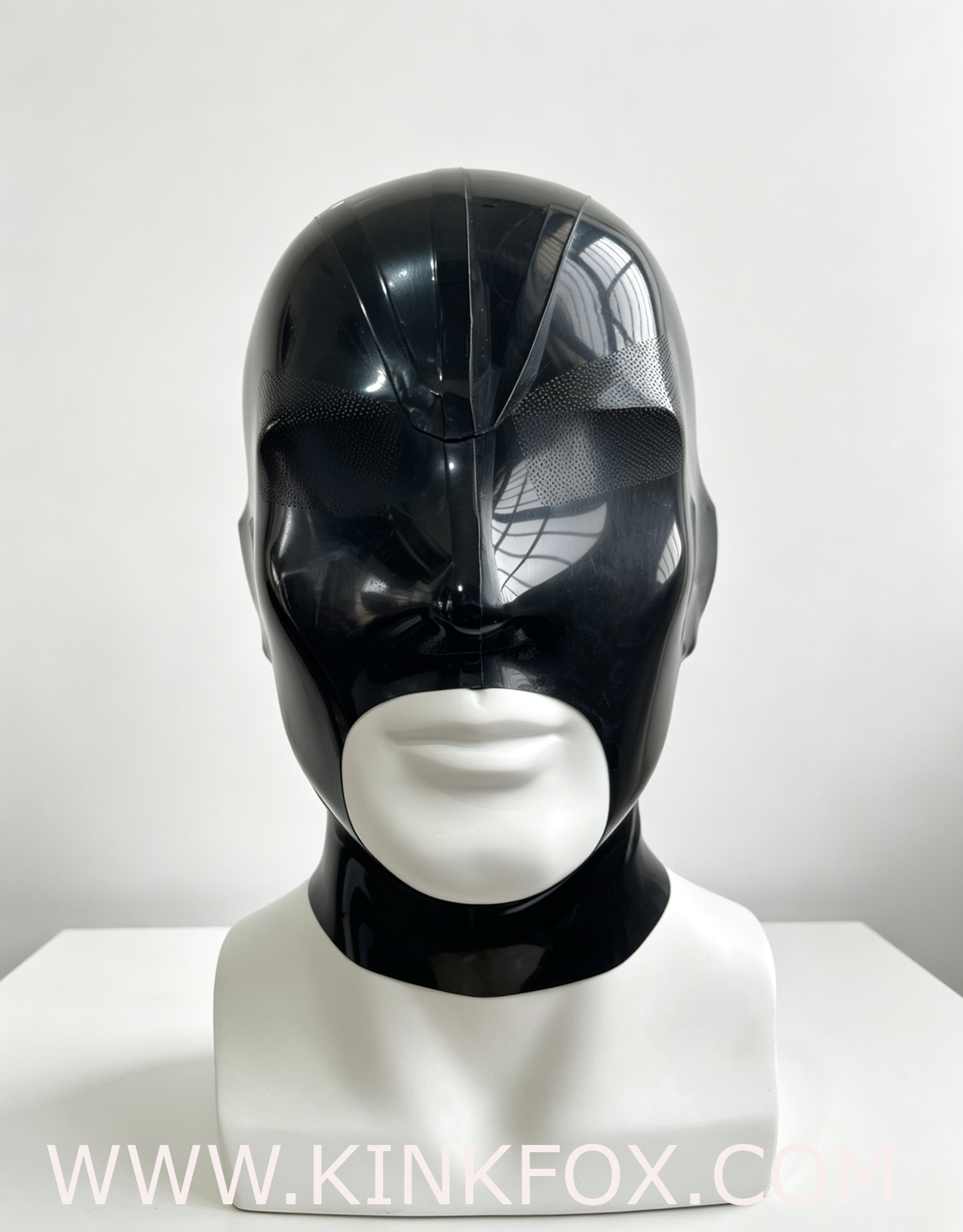 A Black Latex Hood with Micro-Perforated Holes - Image 2