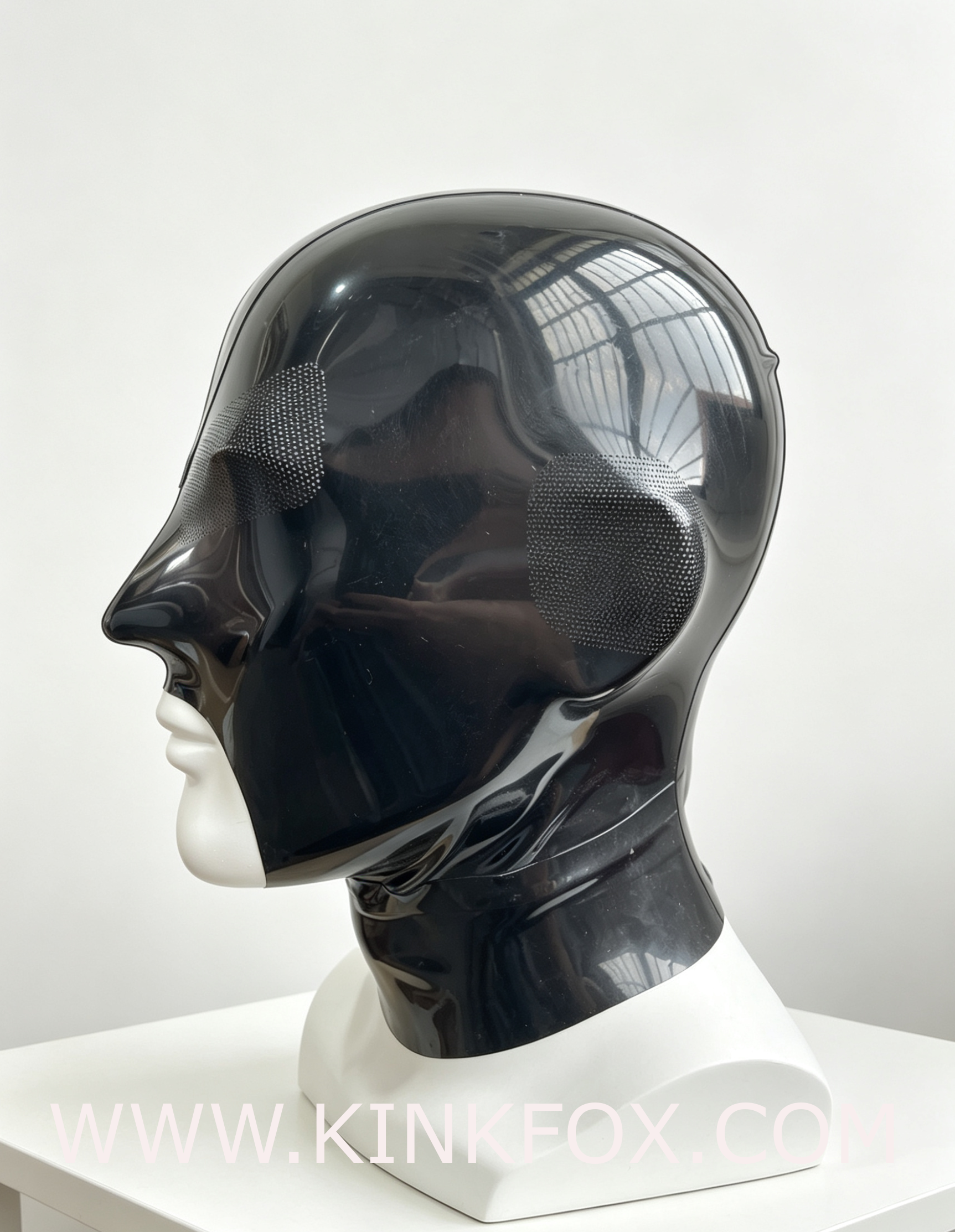 A Black Latex Hood with Micro-Perforated Holes - Image 3
