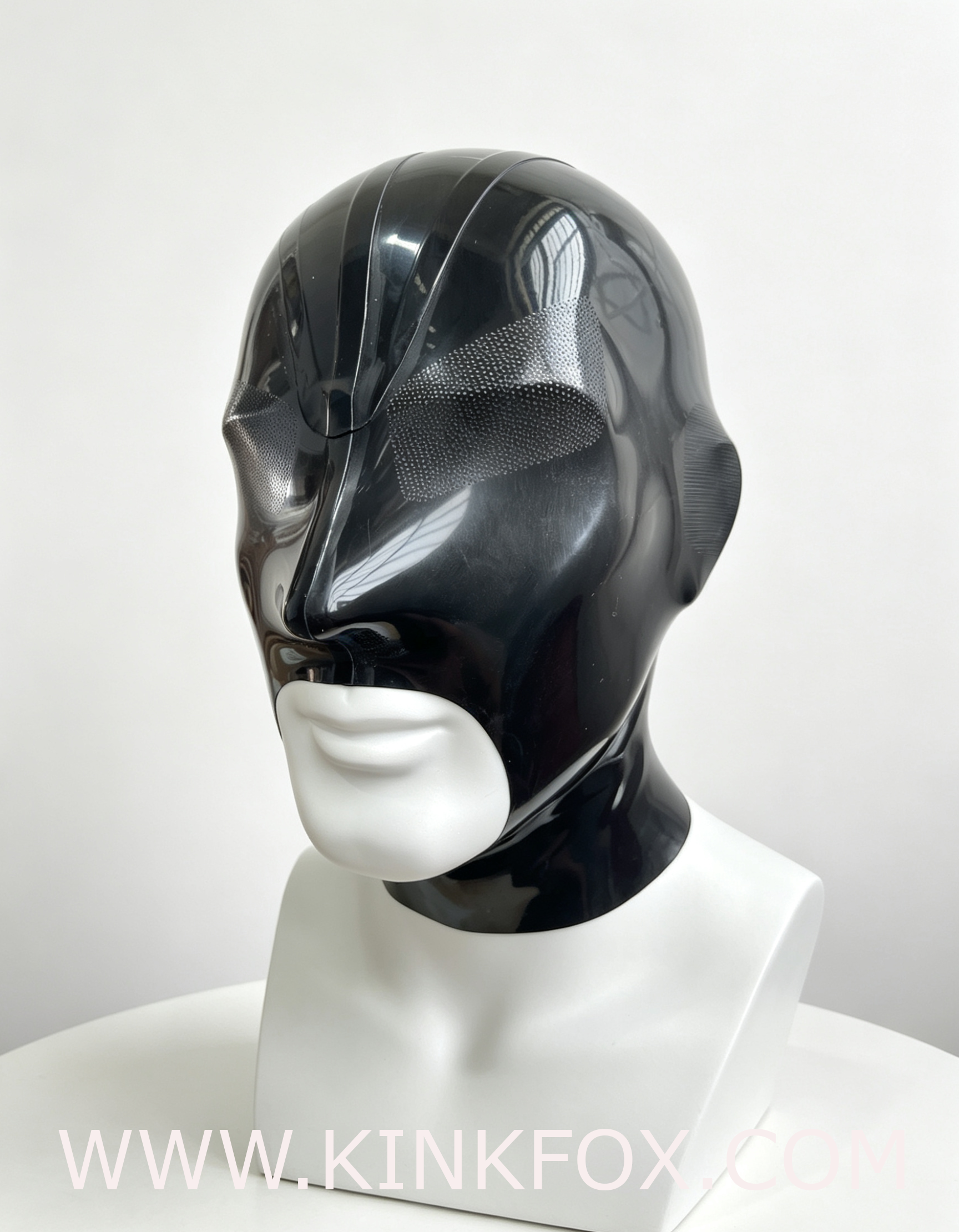 A Black Latex Hood with Micro-Perforated Holes - Image 4