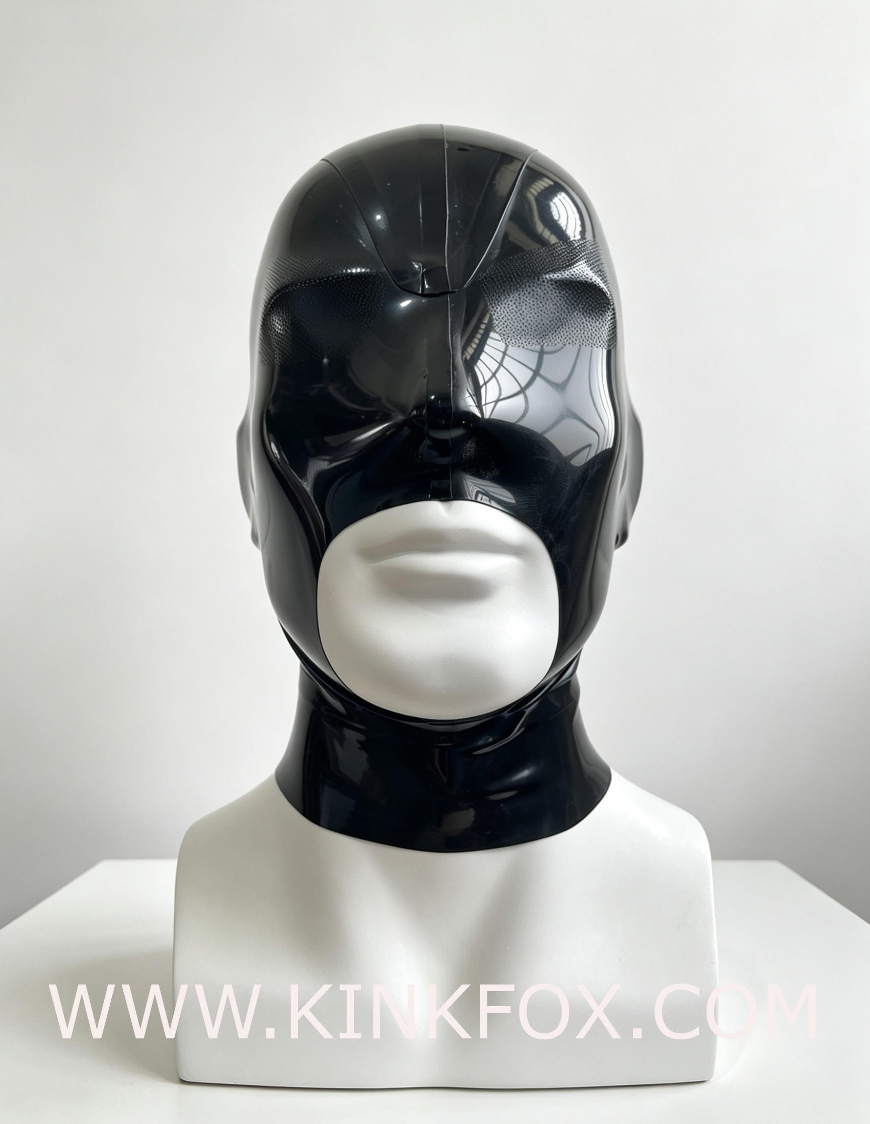 A Black Latex Hood with Micro-Perforated Holes - Image 5