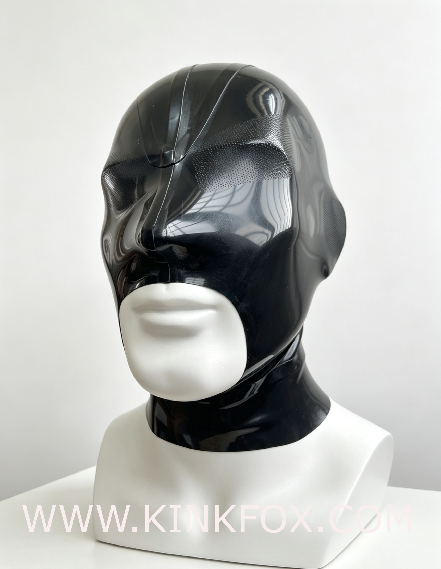 A Black Latex Hood with Micro-Perforated Holes - Image 6