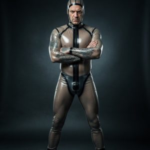 Clear Frame Hooded Latex Suit