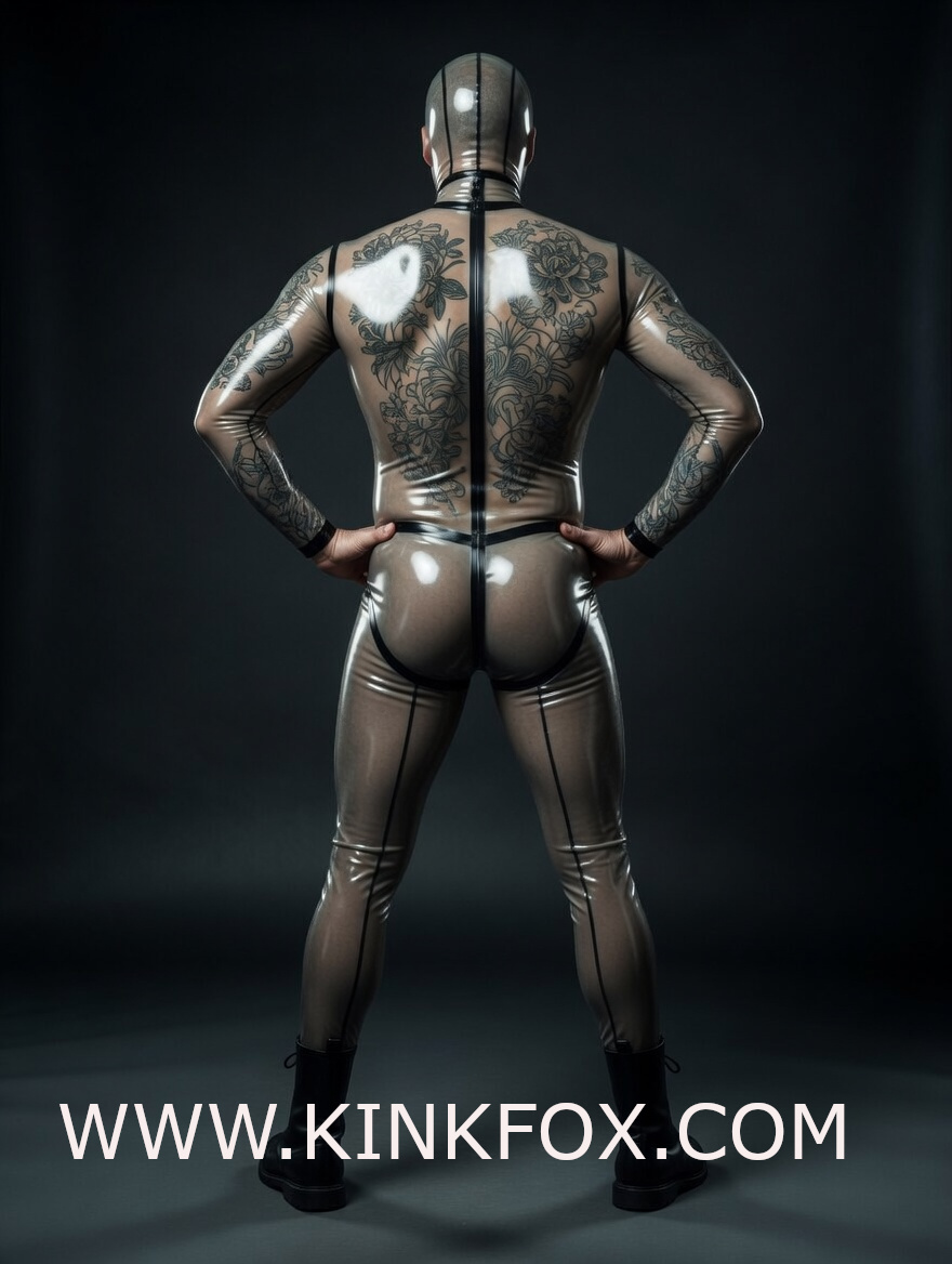 Clear Frame Hooded Latex Suit - Image 6
