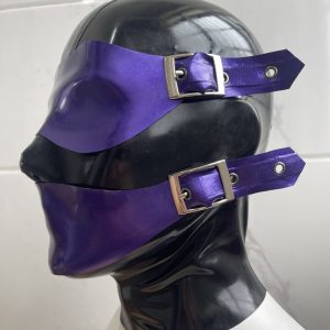 Double Strap Latex Blindfold Latex Hood