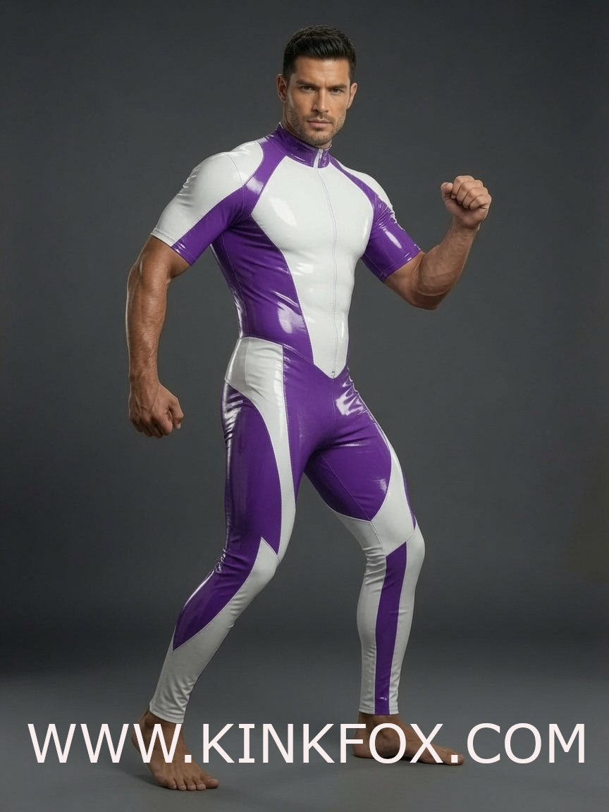 Violet Pulse Latex Catsuit - Image 2
