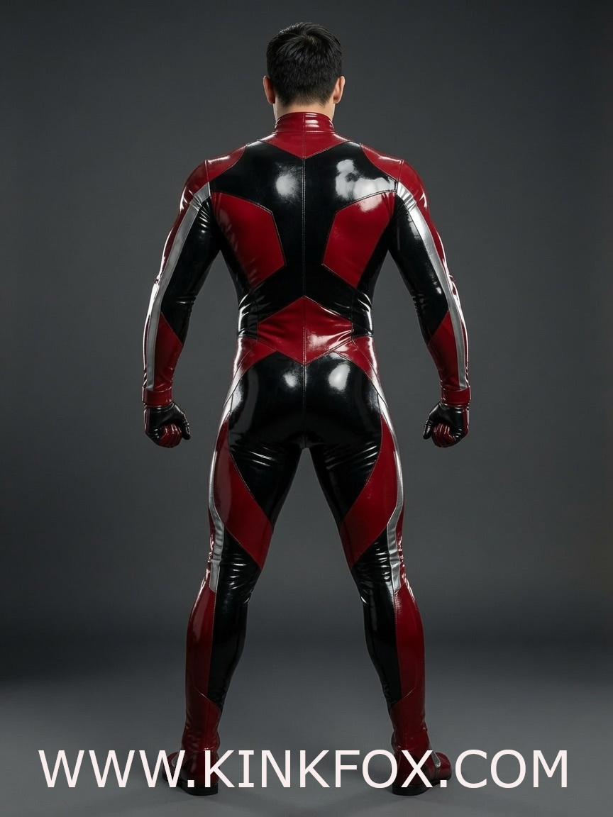 Crimson Shift Latex Racing Suit - Image 2