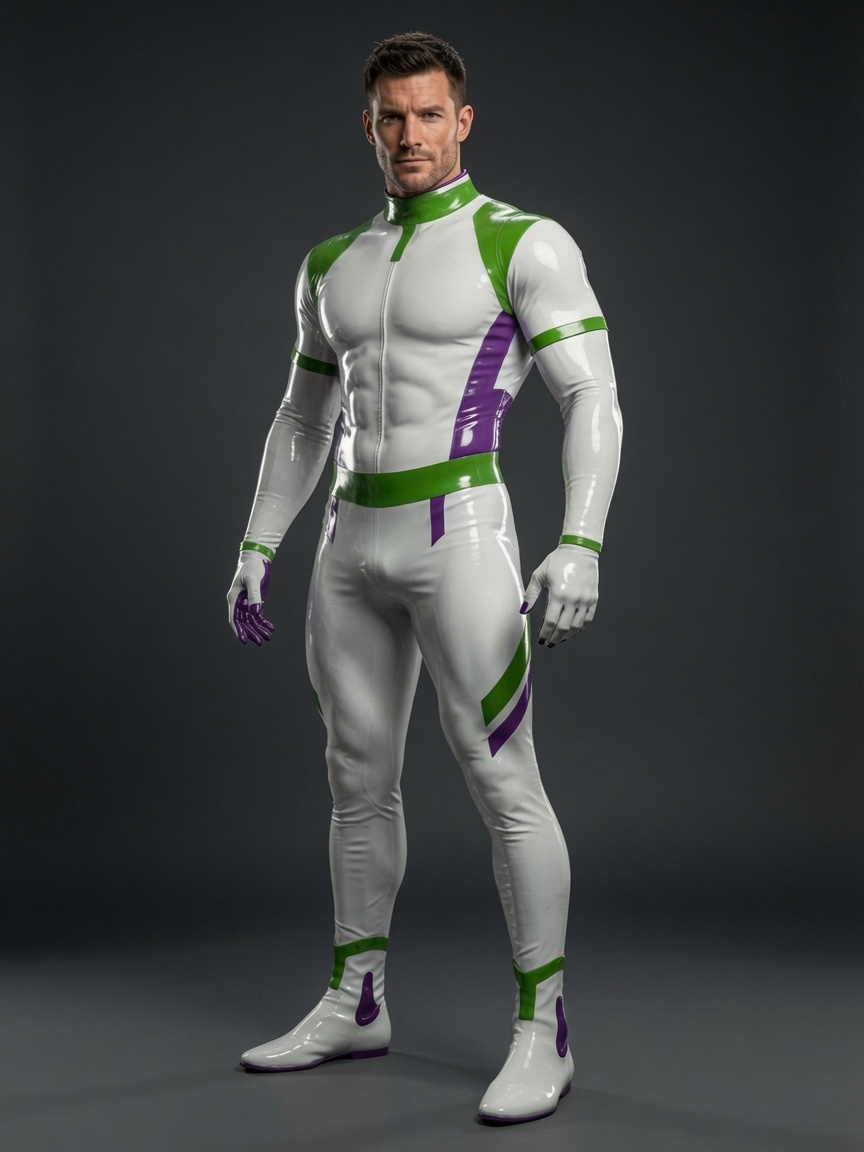 Verve Green-Violet Latex Catsuit