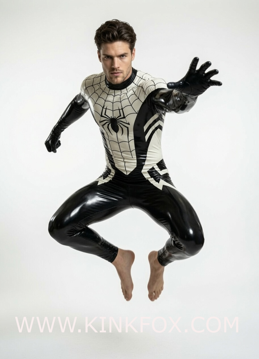 Monochrome Web Latex Catsuit - Image 3