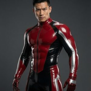 Crimson Shift Latex Racing Suit