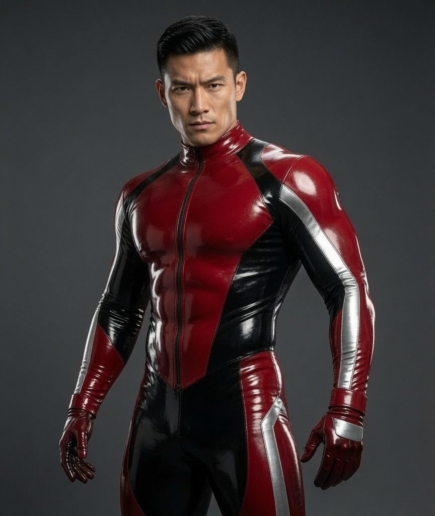 Crimson Shift Latex Racing Suit