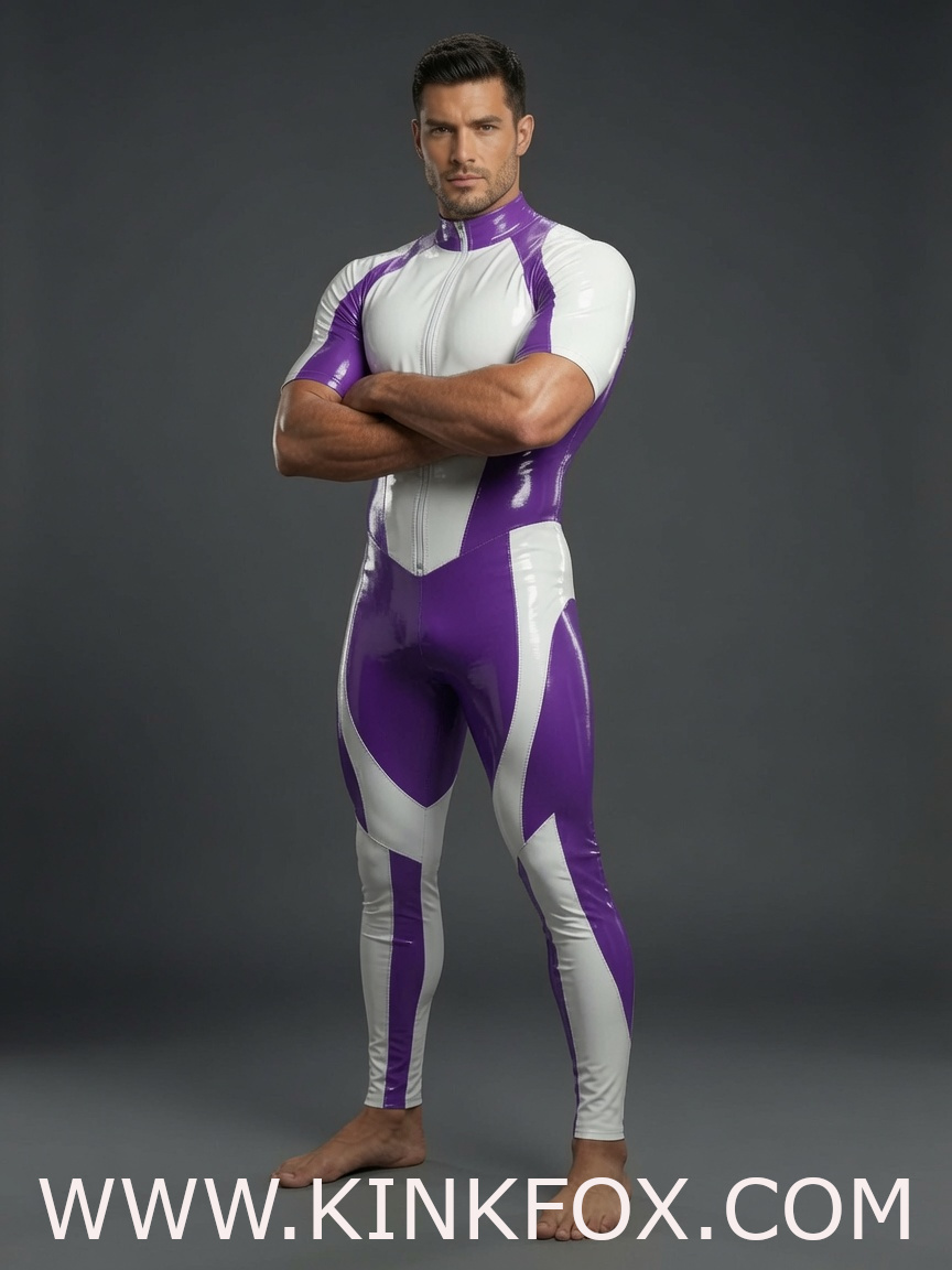 Violet Pulse Latex Catsuit - Image 4