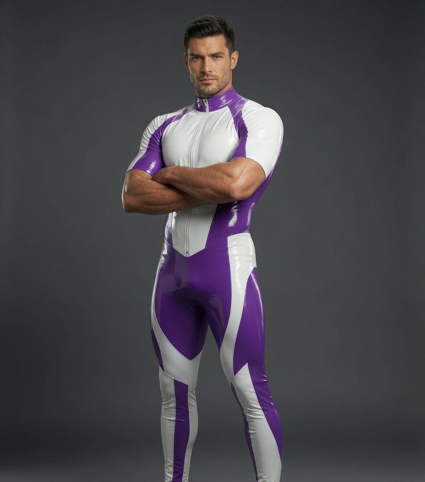 Violet Pulse Latex Catsuit