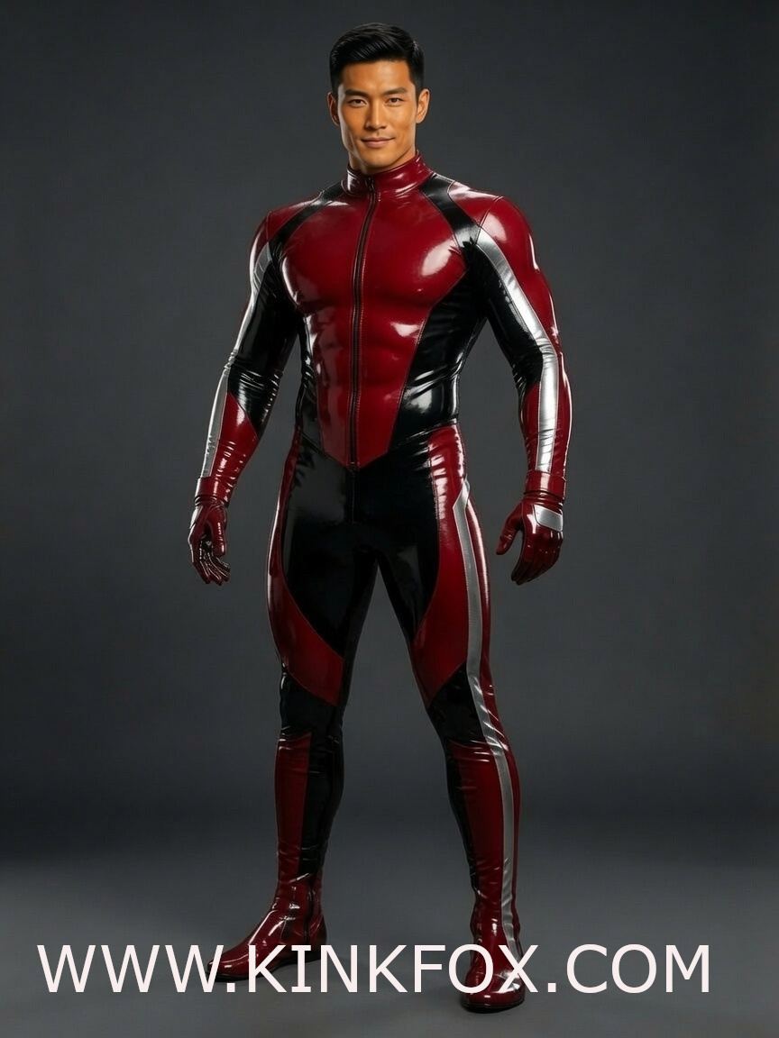 Crimson Shift Latex Racing Suit - Image 4