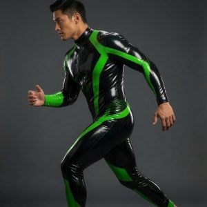 Neon Green Edge Latex Suit