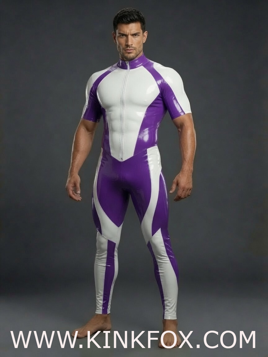 Violet Pulse Latex Catsuit - Image 3