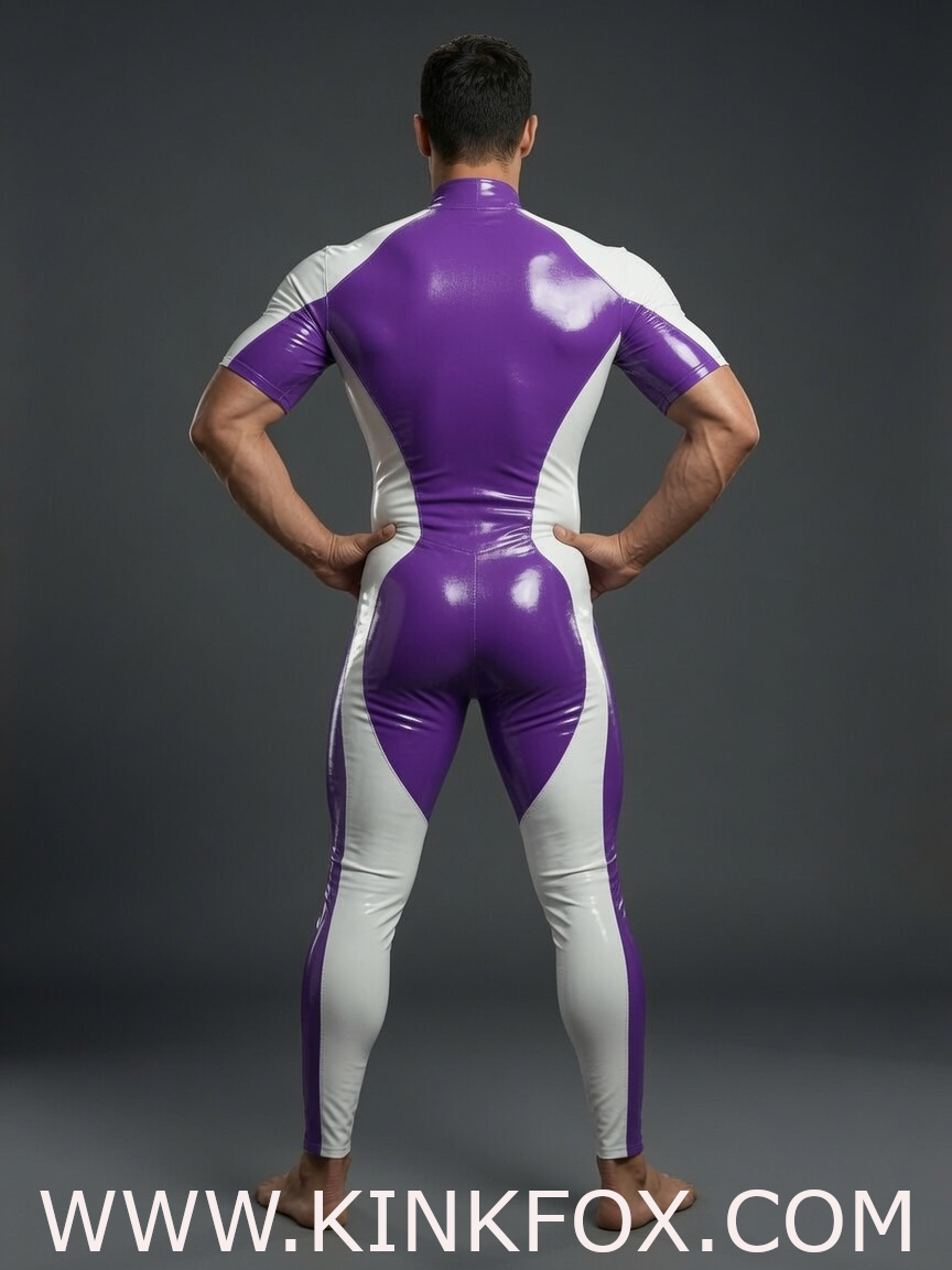 Violet Pulse Latex Catsuit - Image 5