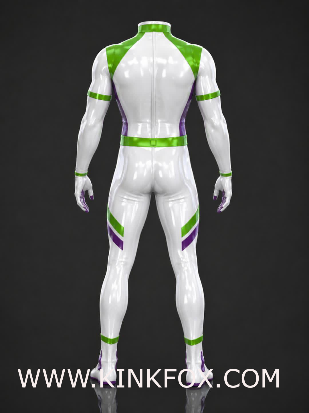 Verve Green-Violet Latex Catsuit - Image 4