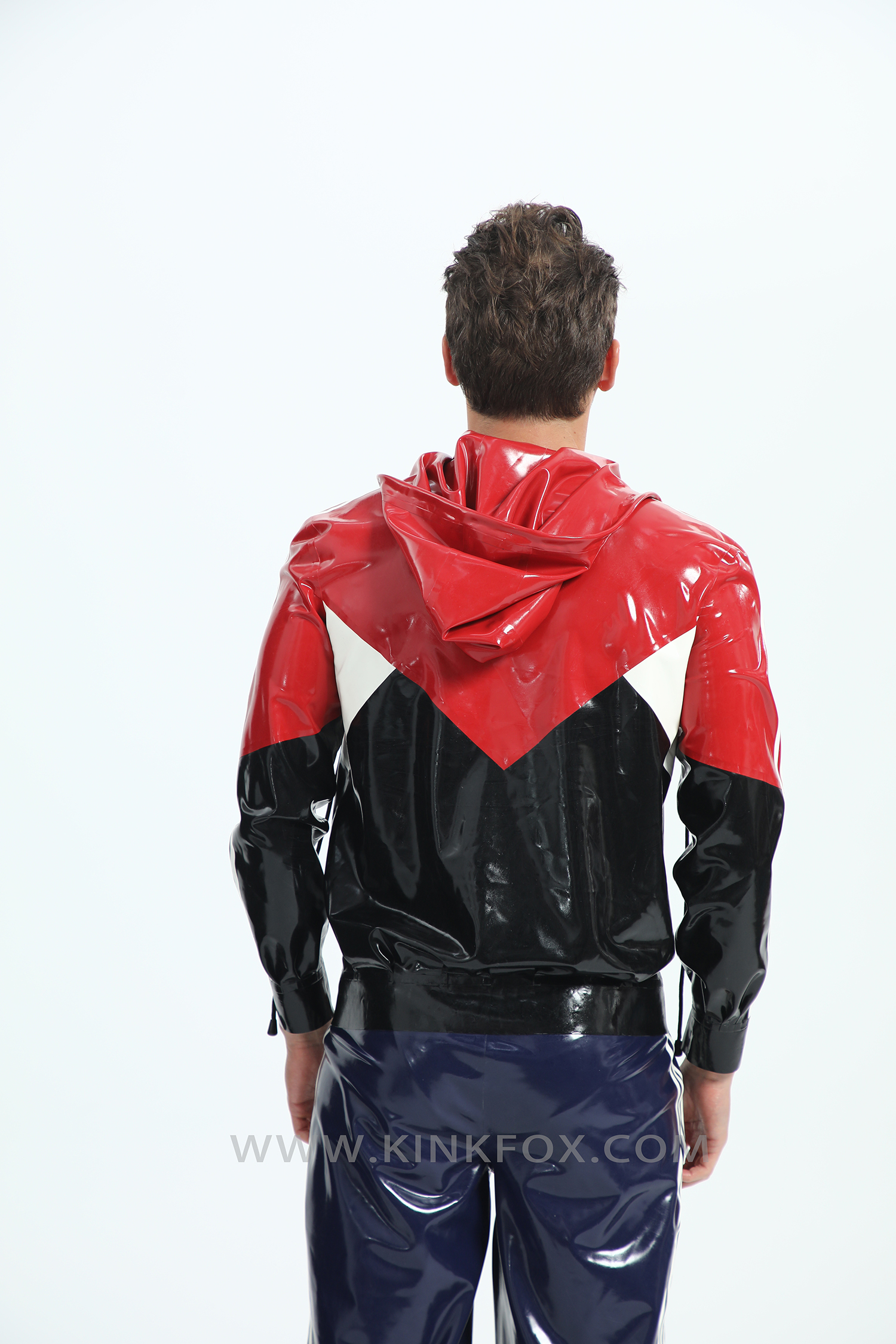 Multi Color Block Latex Zip Jacket - Image 8
