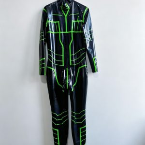 Neon Circuit Latex Full Bodysuit
