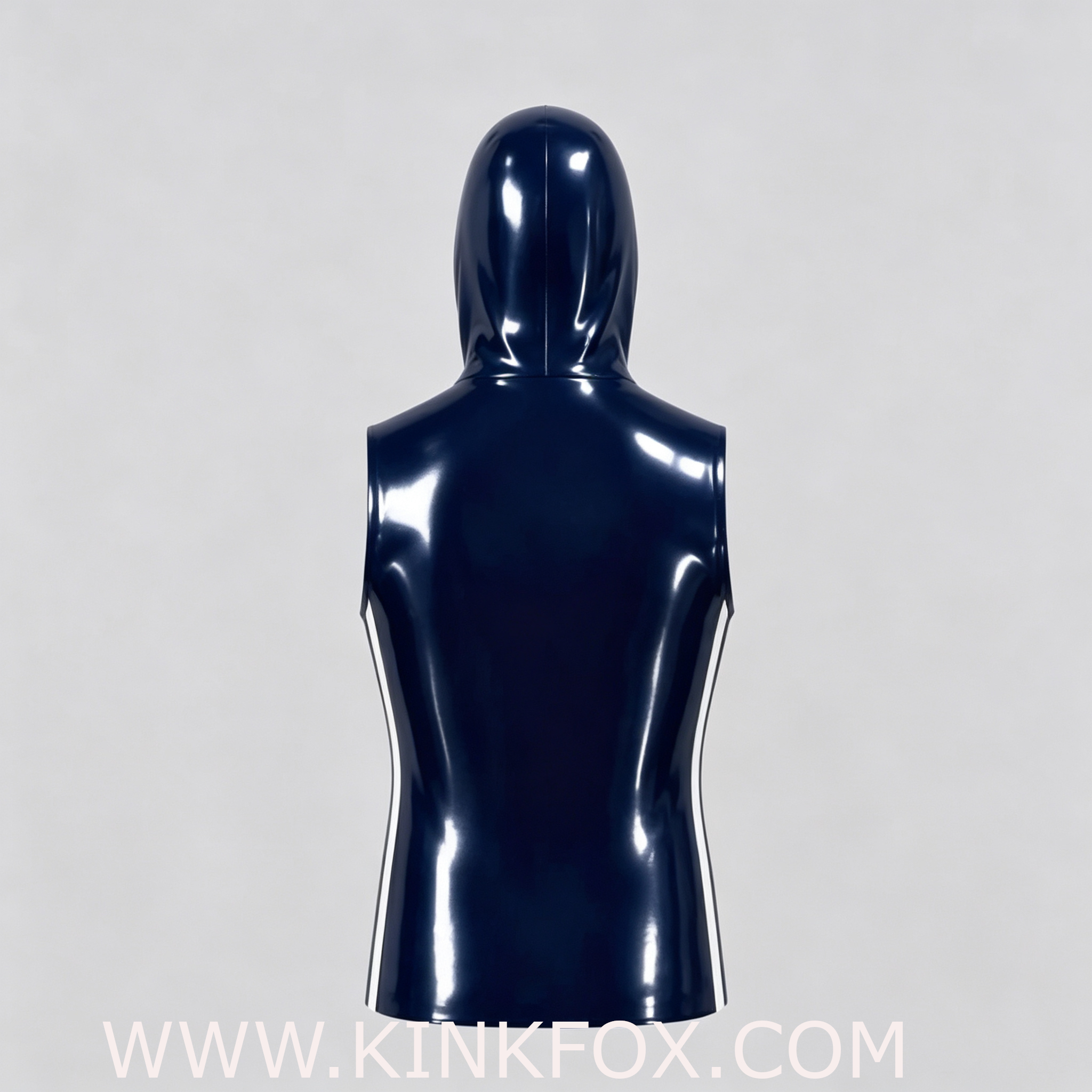 Navy Hooded Latex Vest - Image 3