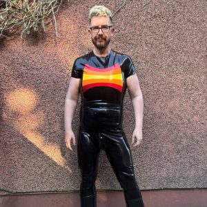 Curved Rainbow Chest Latex Tee