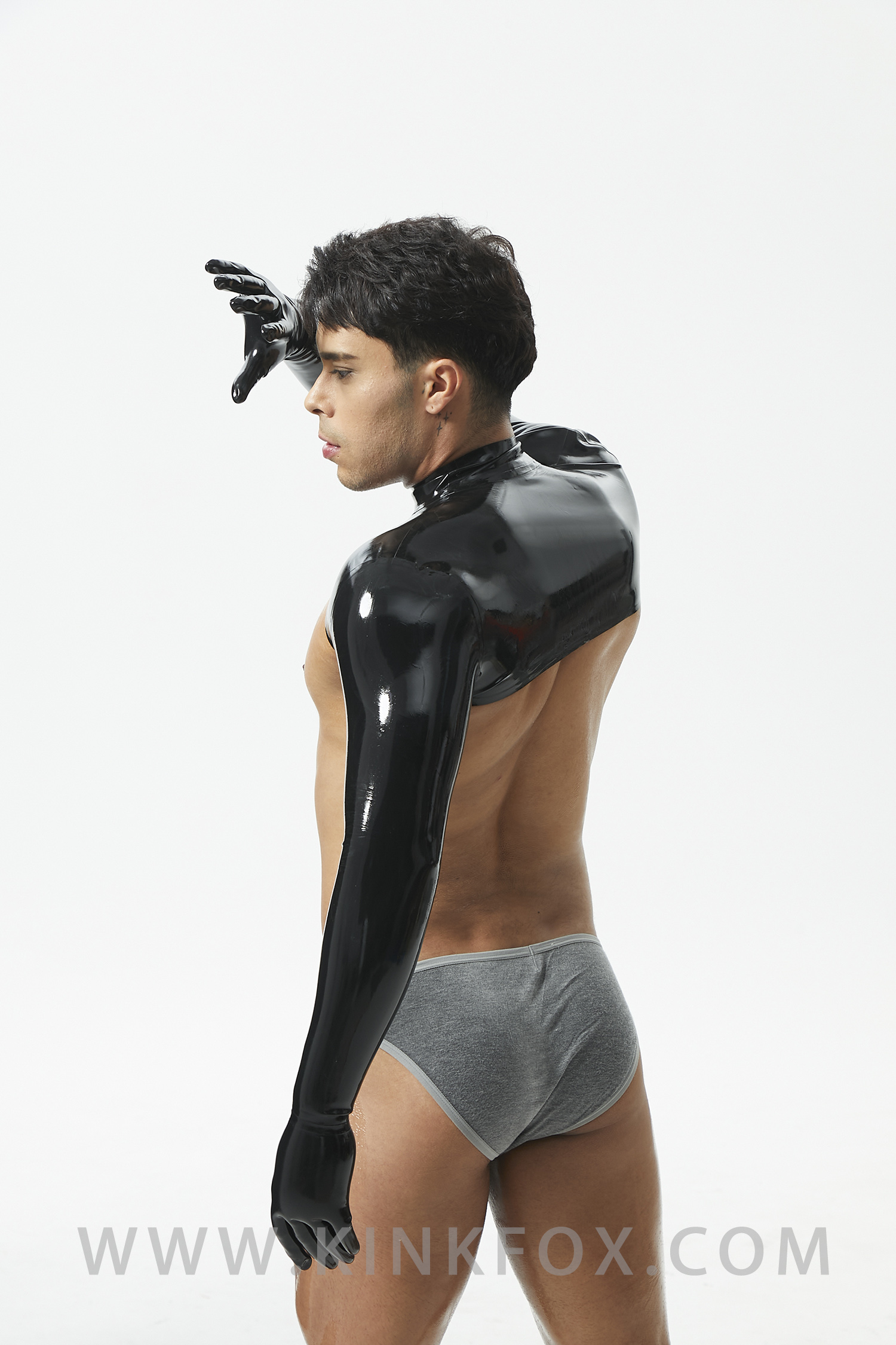 Men Long‑Sleeve Latex Shoulder Bolero Shrug - Image 14